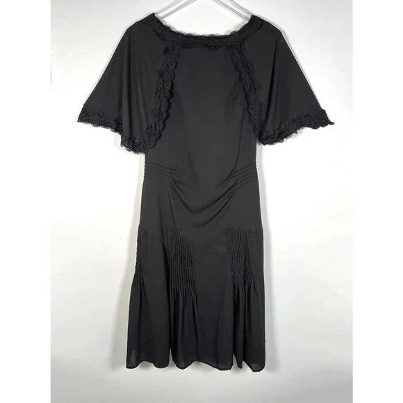 black vintage dress aline Gothic Black Vintage Wedding Dresses A Line V Neck main image 1